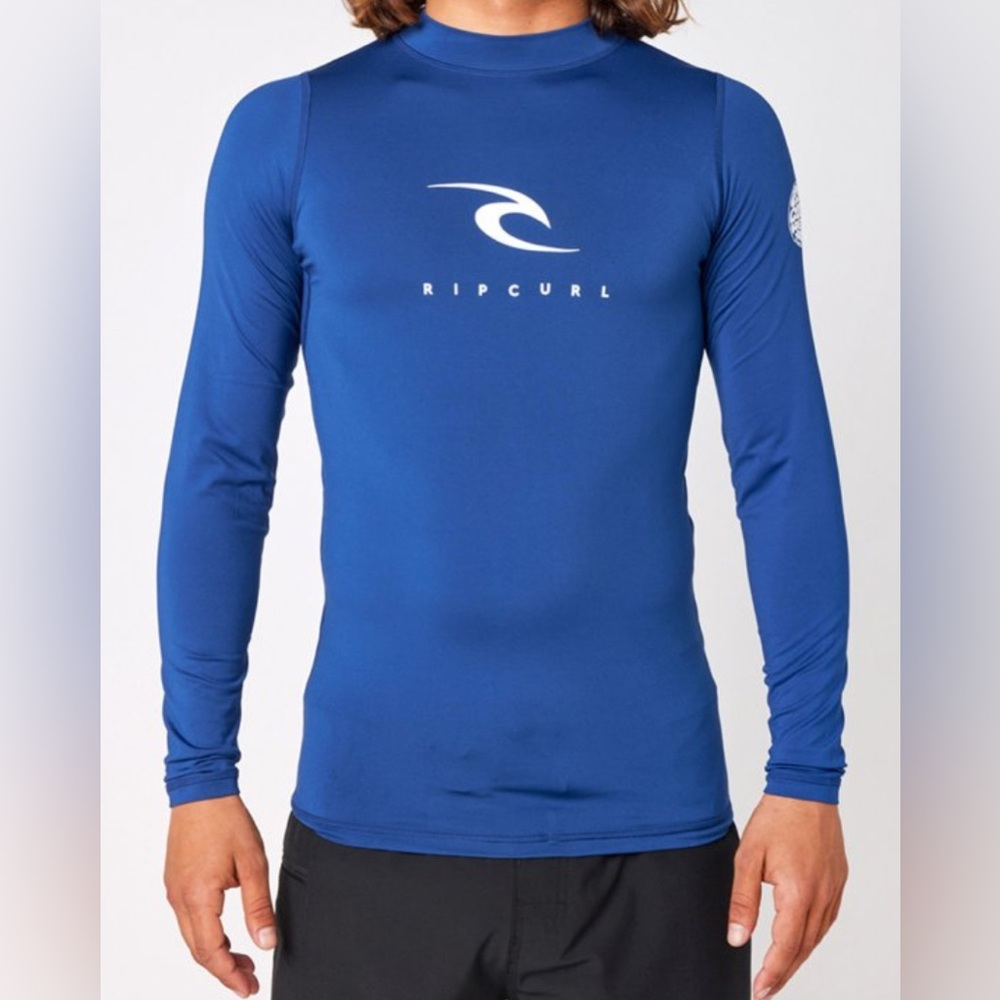 Rip Curl Men's Corps Long Sleeve Ocean Blue Rash Guard - Size L